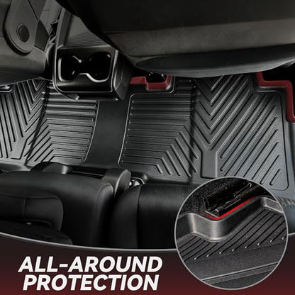 YITAMOTOR Floor Mats Compatible with Toyota 4Runner 2013-2024 & 2014-2023 Lexus GX460, Custom Fit Floor Liners 1st & 2nd Row All Weather Rubber Automotive Mats, Black - style: 13-24 Toyota 4Runner/2014-2023 Lexus GX460