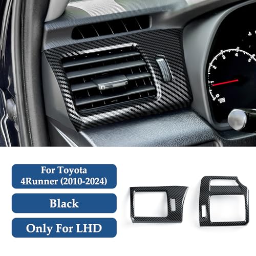 Car Side Air Vent ABS Sticker Carbon Fiber Decal Cover Interior Trim Accessories for Toyota 4Runner SUV 2010-2025 Black - color: Side Air Vent