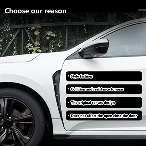 2Pcs Car Fender Side Vents, ABS Carbon Fiber Exterior Sticker, Air Vent Trim Cover, Air Flow Intake Hole Grille Auto Exterior Accessories Universal (Black)