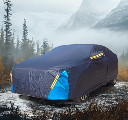 Car Cover Waterproof All Weather, 6 Layers Outdoor Full Exterior Cover Rain Sun UV Snowproof Protection with Zipper Cotton, Mirror Pocket for Honda CR-V - style: Honda CR-V