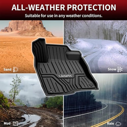 LASFIT Floor Mats for Honda Civic 2022-2025 2026 Sedan Hatchback Si (Include Sport), with&w/o USB Port | for Acura Integra 2023-2026, All Weather Car Floor Liners, 1st & 2nd Row, Black - style: 1）For Honda Civic | 2022-2026 | 1st & 2nd Row (Rear Seats Wit