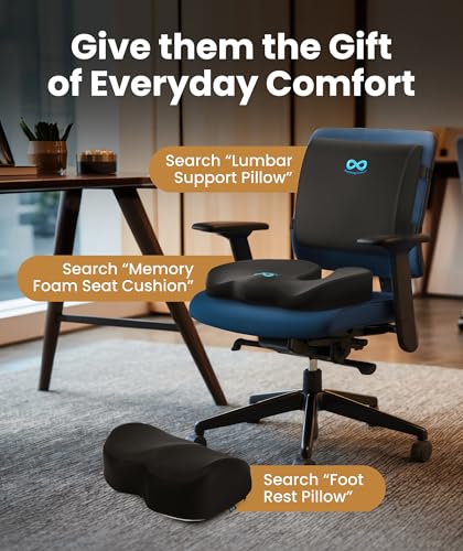 Everlasting Comfort Elevate Series Doctor Recommended Memory Foam Seat Cushion for Office Chairs & Car - Ergonomic Desk Accessories - Cushions for Tailbone Pain Relief (Charcoal Black, Large) - size: Standard