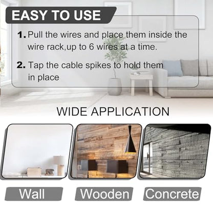 200 Pcs Multi-Cable Staple, Cable Stackers Electrical Wire Stackers, Cable Staples Clips with Steel Nails, White for Suitable Most Cables (White) - color: 200Pcs-White
