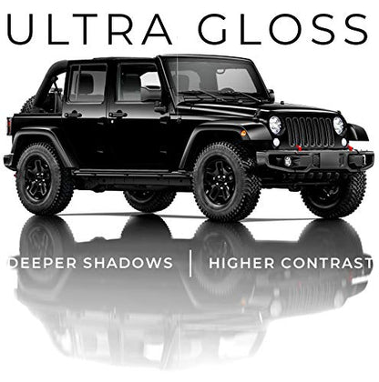 VViViD+ Ultra Gloss Premium Vinyl Car Wrap Film (10ft x 5ft, Gloss Piano Black) - color: Gloss Piano Black, size: 10ft x 5ft