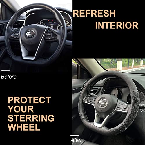 PINCTROT D Shaped Comfy Grip Steering Wheel Cover, Anti-Slip Design, Flat Bottom 14.5-15 Inch(Silicone Black) - color: 1.Black, size: D Shaped/Flat Bottom[14 1/2''-15'']