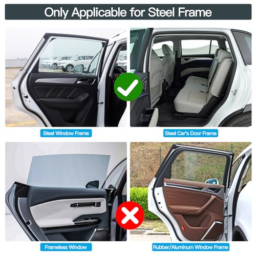 ZATOOTO Car Window Shades - 4 Pack Car Window Covers 99% UV Light Block Side Window Sun Shade Magnetic Curtains Keeps Cooler Privacy for Breastfeeding Taking a nap Camping - color: Black