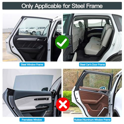 ZATOOTO Car Window Shades - 4 Pack Car Window Covers 99% UV Light Block Side Window Sun Shade Magnetic Curtains Keeps Cooler Privacy for Breastfeeding Taking a nap Camping - color: Black