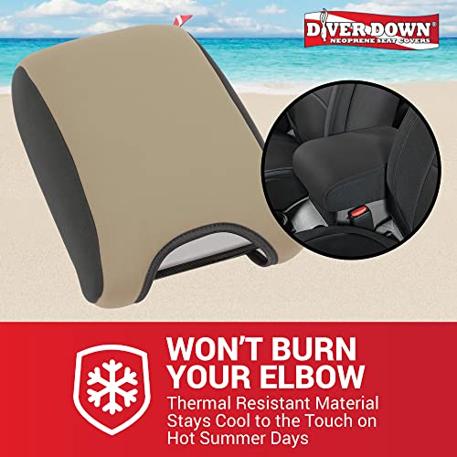 Diver Down Neoprene Center Console Cover - Fits Jeep 2007-2018 JK JKU Wrangler - Cushioned Armrest Cover - Doesn't Burn Your Elbow - Tight Custom Fit - Comfortable Foam Armrest Pad (11-18 Tan) - color: Tan, size: 2011-2018 JK