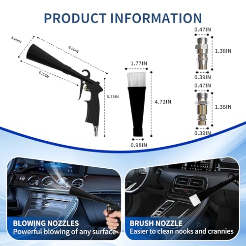 Car Cleaning Gun Detailing Interior Dryer Air Blow Gun|Car Detailing Kit Interior Cleaner|High Pressure Blower Gun|Car Cleaning Kit for Swiftly Removing Dirt an Dust with Air Flow - size: Size1