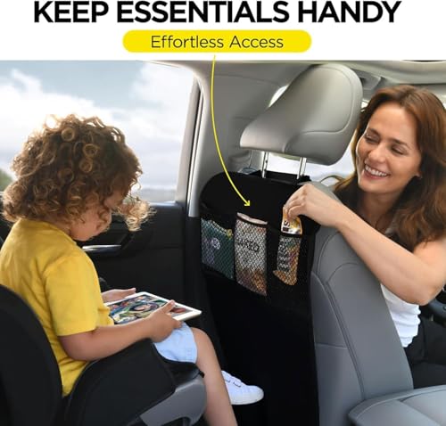 2 Pcs Back Seat Protector Car Kick Mats for 2020-2025 2026 Ford Explorer 6&7, Waterproof Kick Mats Backseat Protector, Back Seat Cover for Kids, Automotive Accessories