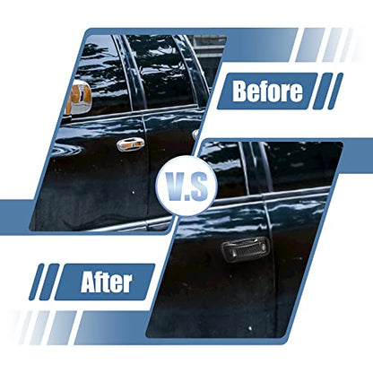 X AUTOHAUX 8pcs ABS Exterior Side Door Handle Cover Trim for Ram 1500 2500 3500 2010-2018 Black Carbon Fiber Pattern Outer Door Handle Cover Decoration