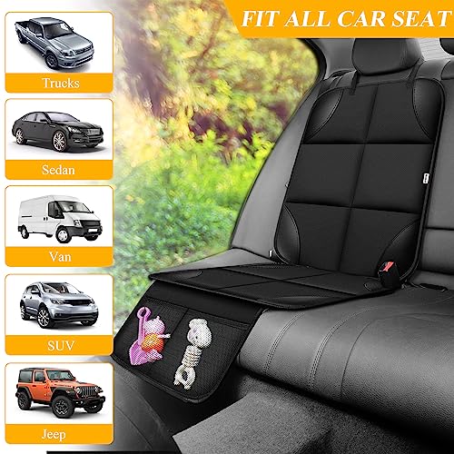 Meolsaek Car Seat Protector for Child Car Seat, Durable 600D Fabric Waterproof Car Seat Cover with Thick Pad Non-Slip Backing，No Imprints (Black 2pcs) - color: Black 2pcs