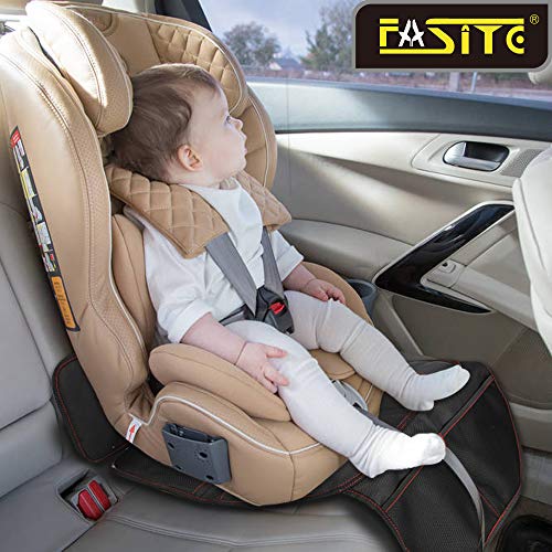 Car Seat Protector for Baby Child Car Seats - Auto Seat Cover Mat,Protective Non-Slip Waterproof Car Seat Cover Pad with Mesh Pockets (2 Pack)