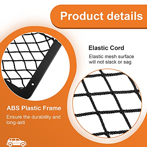 Frienda 4 Pcs Car Storage Net Bag, ABS Plastic Framed Mesh Net Holder, Phone & Cargo Organizer with Screws for Auto, Rv, Boat, Truck Pocket Storage (14 x 7.3 Inch) - size: 14 x 7.3 Inch
