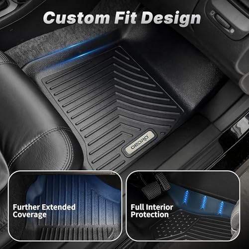 OEDRO Floor Mats Fit for 2019-2026 Chevy Silverado/GMC Sierra 1500 & 2020-2026 Silverado/Sierra 2500HD/3500HD Crew Cab TPE Floor Liner, No Rear Underseat Storage Box - style: Bucket Seat| Crew Cab| w/o underseat storage