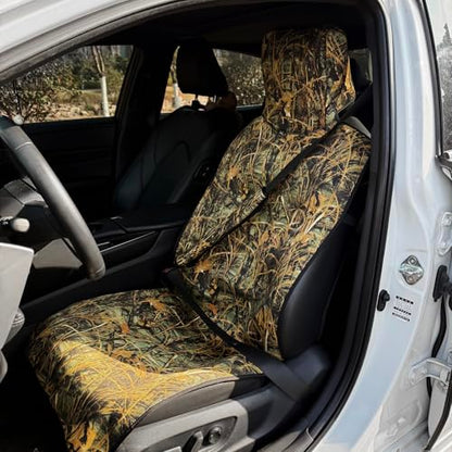 Universal Cloth Car Seat Covers Full Set with Buckle Fastening, Water-Resistant Fabric Auto Interior Protector – Fits Most Cars, SUVs, Trucks (Camouflage) - style: Camouflage