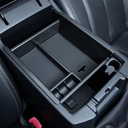 JKCOVER Center Console Organizer Tray Compatible with Toyota 4Runner 2010-2021 2022 2023 2024 and Kia Telluride 2020-2024 2025 Accessories,Insert Armrest Box Secondary Storage ABS Black Materials - color: black trim