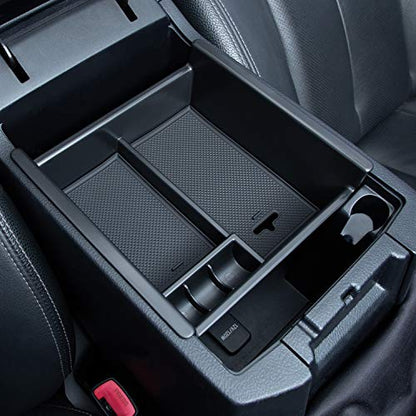 JKCOVER Center Console Organizer Tray Compatible with Toyota 4Runner 2010-2021 2022 2023 2024 and Kia Telluride 2020-2024 2025 Accessories,Insert Armrest Box Secondary Storage ABS Black Materials - color: black trim