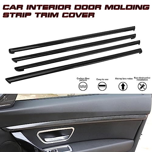 x xotic tech 4pcs Car Interior Door Molding Strip Trim Cover Compatible with BMW 3 Series F30 F31 2012 2013 2014 2015 2016 2017 2018 (Carbon Fiber Pattern) - color: Carbon Fiber Black