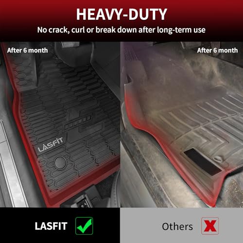 LASFIT Floor Mats for Ford Mustang Mach-E 2021-2025 2026 TPE All Weather Protector Car Liners, 1st & 2nd Row, 3pcs Black - style: 9) 2021-2025 | Ford Mustang Mach-E | 1st & 2nd Row