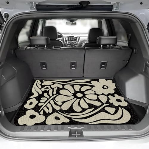 Universal Car Trunk Mat 29" x 39", Irregular Flowers All Weather Trunk Protection Cargo Liner, Durable Cargo Mat Rear Trunk Liner, Stylish Vehicle Interior Accessories Suitable for Most Car Models - color: Irregular Flowers