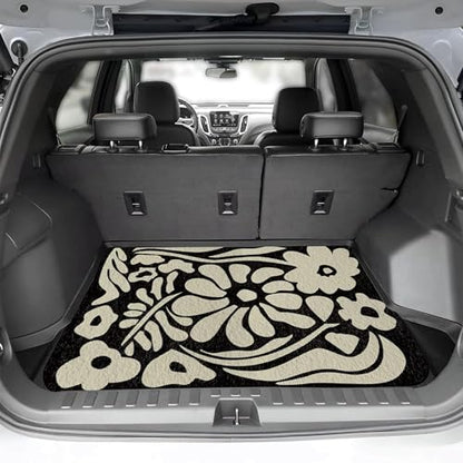 Universal Car Trunk Mat 29" x 39", Irregular Flowers All Weather Trunk Protection Cargo Liner, Durable Cargo Mat Rear Trunk Liner, Stylish Vehicle Interior Accessories Suitable for Most Car Models - color: Irregular Flowers