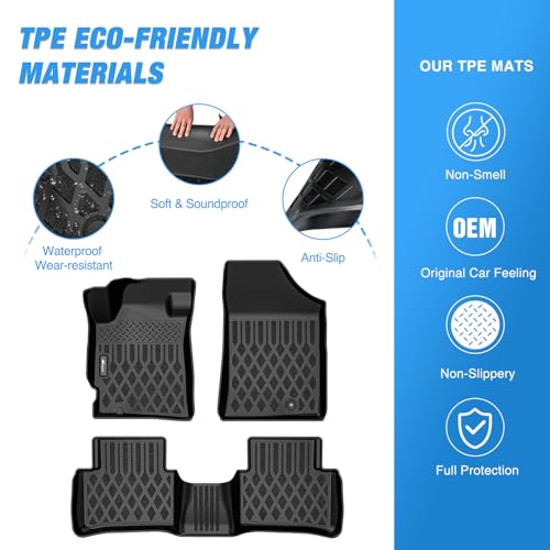 Nilight TPE Floor Mats for Nissan Altima 2007 2008 2009 2010 2011 2012 All Weather Custom Fit Heavy Duty Floor Liners