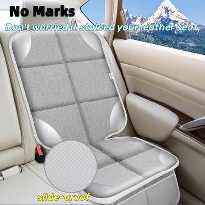 Meolsaek Car Seat Protector for Child Car Seat, Durable 600D Fabric Waterproof Car Seat Cover with Thick Pad Non-Slip Backing，No Imprints (Silver Gray-2pcs) - color: Silver Gray-2pcs