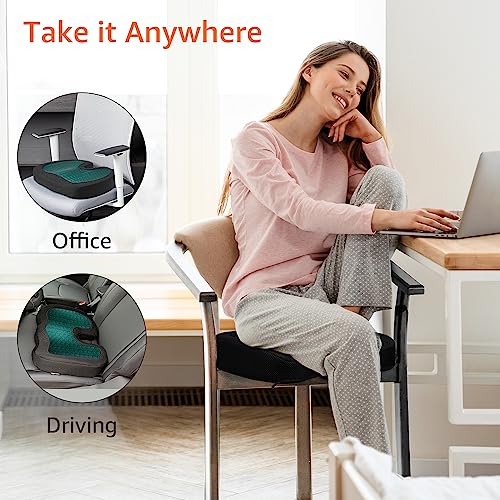 Amazon Basics Comfortable Seat Cushion for Office Chairs, Gel Enhanced Memory Foam, Non-Slip, Cooling Support for Long Sitting, Black - size: Seat Cushion, style: Gel Memory Foam