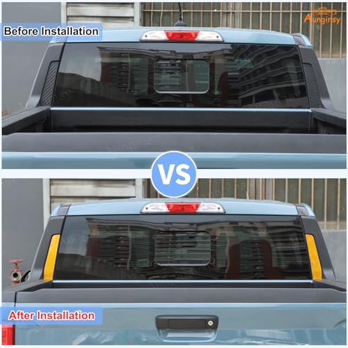 Aunginsy Rear Glass Side Anti-Scratch Cover Trim Compatible with Ford Maverick 2022-2025, Carbon Fiber Pickup Truck Rear Bucket Slot Side Anti-Scratch Cover Protective Pad Sticker Exterior Accessories - color: Yellow