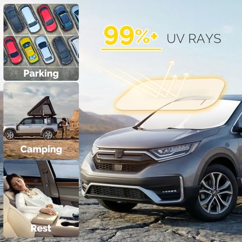 Car Sun Shade for 2017 2018 2019 2020 2021 2022 Honda CRV Windshield Sun Shade, Sun Visor Windshield Cover for CRV Front Window Sunshade Foldable Auto Interior Accessories UV Block to Keep Cool - size: For 2017-2022 Honda CR-V