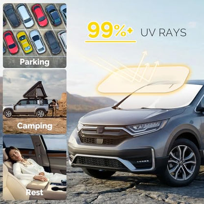 Car Sun Shade for 2017 2018 2019 2020 2021 2022 Honda CRV Windshield Sun Shade, Sun Visor Windshield Cover for CRV Front Window Sunshade Foldable Auto Interior Accessories UV Block to Keep Cool - size: For 2017-2022 Honda CR-V