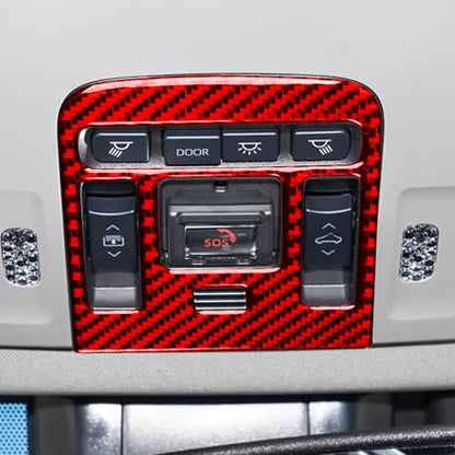 Carbon Fiber Compatible with Toyota Camry 2018 2019 2020 2021 2022 2023 2024 Accessories Car Dome Reading Light Lamp Button Cover Interior Sticker Red - color: Front Reading Light Lamp