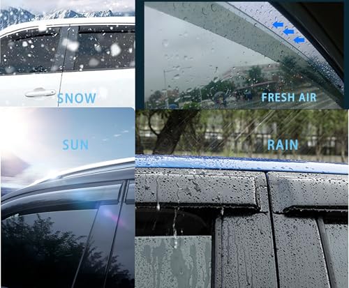 Tape On Window Visors Rain Guards Compatible with Hyundai Elantra 2017-2020,Smoke Tinted Side Window Vent Wind Deflectors Visors Shades for Elantra 17-20,Truck Accessories-4pcs - size: For 17-20 Elantra