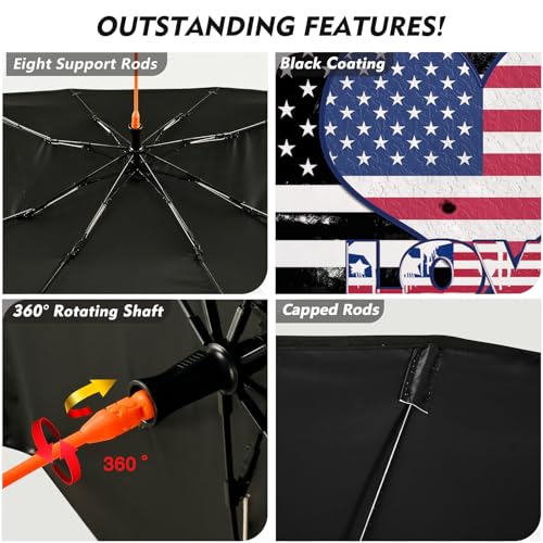 American Flag Heart Car Windshield Sun Shade Umbrella Car Windshield Foldable Car Umbrella Sun Shade Cover Car Visor Car Umbrella for SUV Truck Cars Sunshade - color: American Flag Heart