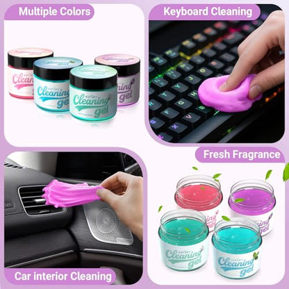 ASFSKY Car Cleaning Gel (Purple,Lavender) Cleaning Putty Universal Dust Cleaning Car Interior Cleaner Keyboard Dust Remover Car Slime Gifts for Men Women Girl（1 Pack） - color: Purple
