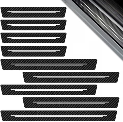 9 Pcs Car Door Sill Protector for Honda CR-V Hybrid & CRV 2023 2024 2025 2026, Scuff Plate Guard Entry Trim Carbon Fiber Texture Anti-Scratch Waterproof Durable