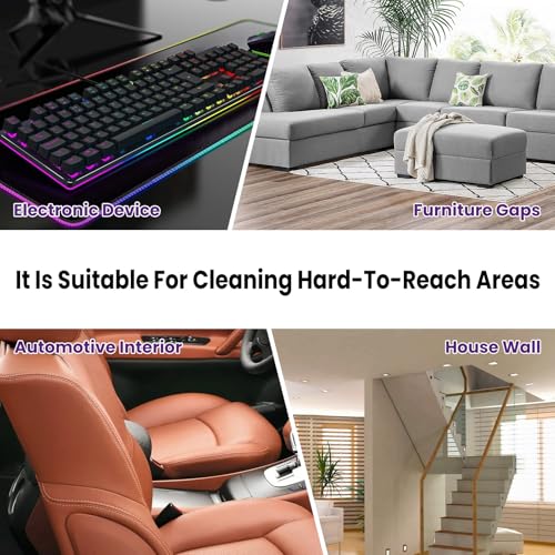 4 Pcs 1-1/4" Vacuum Attachments, Round & Square Brushes, 2-in-1 Suction Brush, 4-Layer Adapter Universal for Most Vacuum Cleaners for Hard-to-Reach Areas