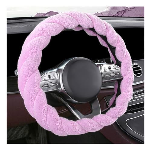 KVAEY Fluffy Car Steering Wheel Cover, 15 Inches Anti-Slip Round Fuzzy Winter Steering Wheel Protector, Soft Warm Plush Steering Wheel Cover for Women Girls, Car Accessories (Purple, D-Shaped) - color: Purple, size: D-Shaped
