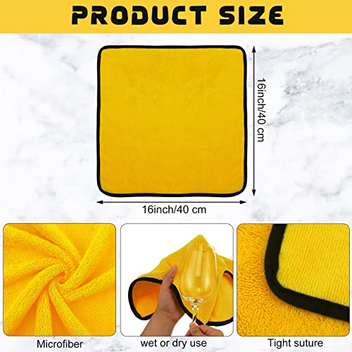 Tallew 40 Pcs Microfiber Towels:16"x16" Microfiber Drying Towels Bulk Micro Fiber Car Cleaning Cloth for Cars Drying Washing Polishing Office Windows Cleaning Household Supplies (Yellow) - color: Yellow