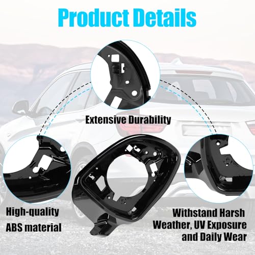 Jaronx Compatible with BMW Side Mirror Housing Frame X3 G01 2018-2024/X4 G02 2019-2023/X5 G05 2019-2024/X6 G06 2020-2024/X7 G07 2019-2024, Right Side Mirror Cover Supporting Ring for BMW 51167468242 - size: Right Mirror Frame