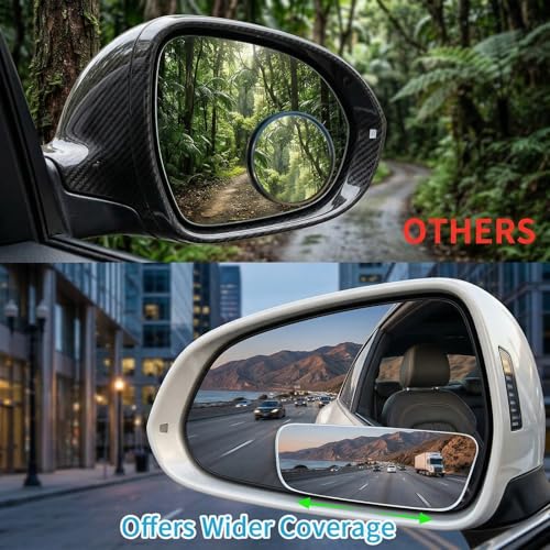 2 Pcs Blind Spot Mirror,Rectangle Car Side Mirror Blindspot Angle Adjustable Blindspot Mirrors for Car Truck(Adhesive,Pack of 2)