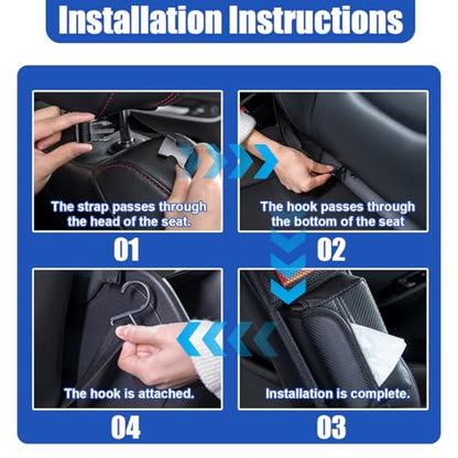 Car Seat Side Organizer, Multi-Pocket Storage Hanging Bag with Mesh Net, Multifunctional Automotive Seat Back Stuff Holder for Phone, Wallet and Tissue, Universal for SUV Truck (CarbonFiber) - size: CarbonFiber
