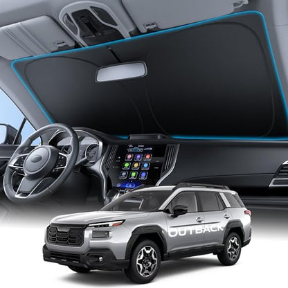 Wigoo for Subaru Outback Windshield Sunshade [OEM Design, 100% Sun Blockage] Foldable Heat Insulation Sun Shade with Storage Bag, for Subaru Outback (2020-2026), Silver Coating - size: for Subaru Outback(2020-2026)