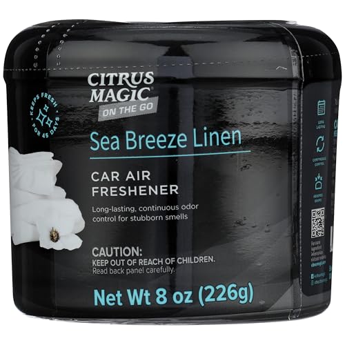 Citrus Magic On The Go Odor Absorbing Solid Air Freshener, Sea Breeze Linen, 8-Ounce, Pack of 1 - color: Sea Breeze Linen, size: 8 Ounce (Pack of 1)