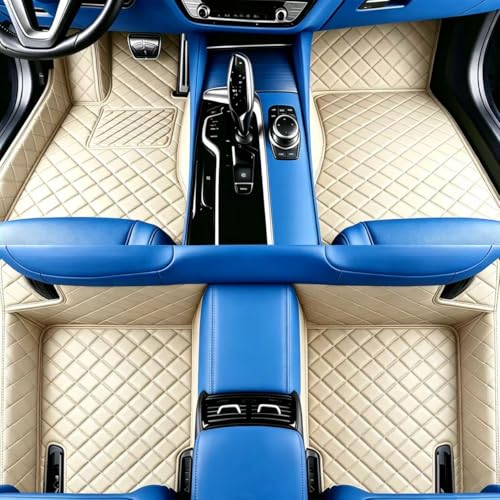 Custom Personalized Floor Mats for Cars, Luxury Full Coverage All Weather Car Mats, Anti-Slip Car Mat Set, Customize Floor Mat for 99% of Sedan, Trucks SUV (Beige B) - color: Beige B