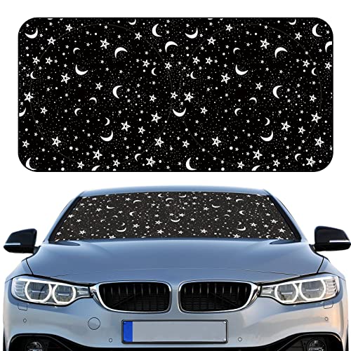 Windshield Sun Shade Foldable Car Front Window Covers for Car Accessories Sun Heat UV Rays Visor Protector Protection for Universal Cars SUV Truck(Night) - style: Night