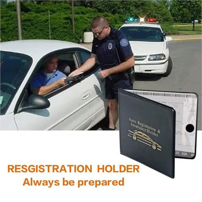 ESSENTIAL Car Auto Insurance Registration BLACK Document Wallet Holders 2 Pack - [BUNDLE, 2pcs] - Automobile, Motorcycle, Truck, Trailer Vinyl ID Holder & Visor Storage - Strong Closure On Each -