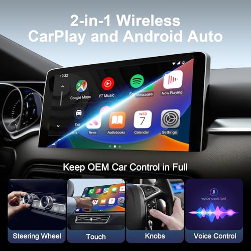 Wireless CarPlay Adapter for Apple iPhone & Android Auto, Mini CarPlay Adapter Convert Wired to Wireless,Plug & Play, Auto-Connect, No Delay, BT 5.4, 2.4G/5G WiFi [2026 Upgraded] - color: Orange