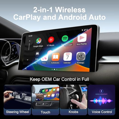 Wireless CarPlay Adapter for Apple iPhone & Android Auto, Mini CarPlay Adapter Convert Wired to Wireless,Plug & Play, Auto-Connect, No Delay, BT 5.4, 2.4G/5G WiFi [2026 Upgraded] - color: Orange